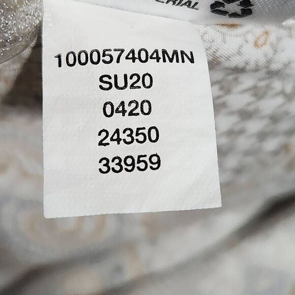 Tasso Elba men's cotton button front shirt paisley houndstooth print white large - Picture 9 of 9